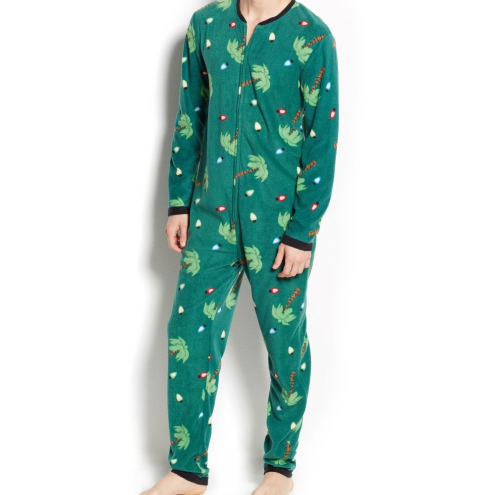 Palm Tree, Christmas Lights Adult Onesie